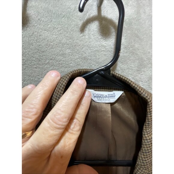 Joseph & Feiss Mens Brown Houndstooth Wool Suit Jacket‎ Blazer 41L - Picture 7 of 11